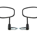 Set of 2 Universal Bar End Mirrors Black Cafe Racer Motorcycle 7/8" Bars Folding