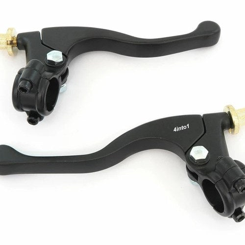 Honda Shorty Lever Perch Assembly Set - Clutch + Drum Brake - Black - 7/8"