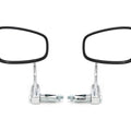 Set of 2 Universal Bar End Mirror Chrome Cafe Racer Motorcycle 7/8" Bars Folding