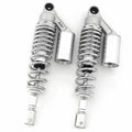 Silver & Chrome Remote Reservoir Shocks - Eye To Clevis - 320-330mm for Honda