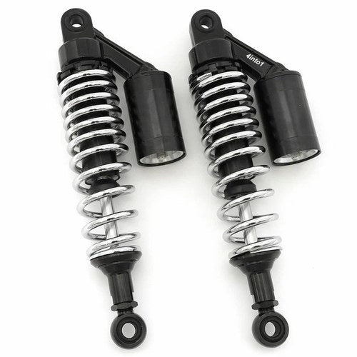 Black & Chrome Remote Reservoir Shocks - Eye To Eye - 310-320mm for Suzuki