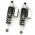 Silver & Black Remote Reservoir Rear Air Shocks - 310mm - 320mm 12.5" Yamaha