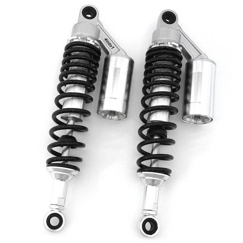 Silver & Black Remote Reservoir Shocks - Eye To Eye - 340mm 350mm for Suzuki