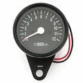 Mini Mechanical Motorcycle Tachometer Tach 12K Rpm - Black - 1:4