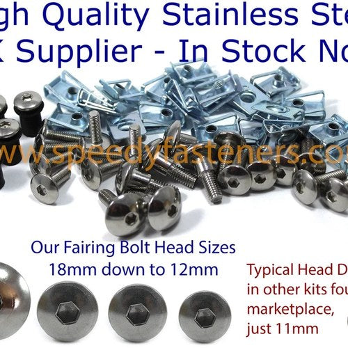 Stainless Steel Fairing & Screen Bolt Clip Kit for Suzuki TL1000R 1998-2004
