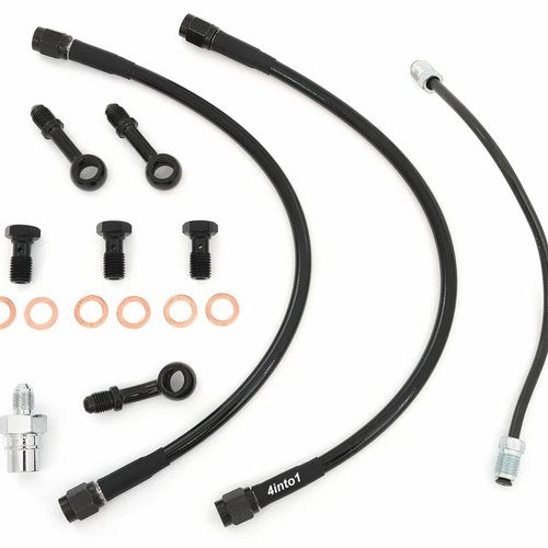 Stainless Steel Brake Line Kit w/Brake Pipe - Black - Honda CB450K CB750K CB750