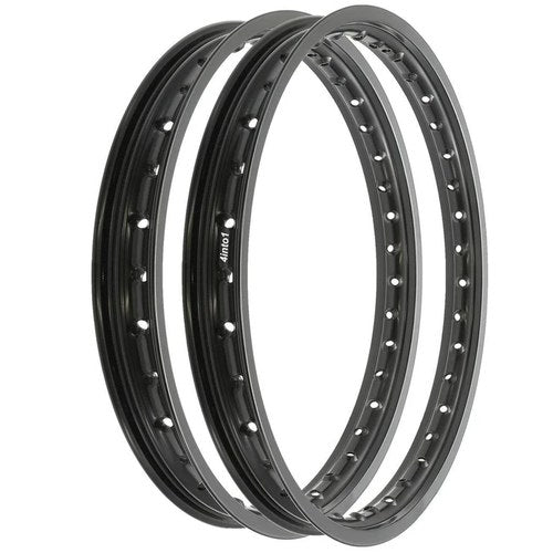 Rising Sun Black Aluminum Rim Set - Honda CA100T Trail 50 - 1961 1962