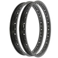 Rising Sun Black Aluminum Rim Set - Honda C100 CA100 Super Cub 50 - 1959 - 1970