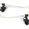 Kawasaki Lever Perch Assembly Set - Clutch + Drum Brake - Black & Chrome - 7/8"