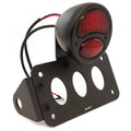 Vintage Model A Style LED Tail Light & Side Mount License Plate Set - Black
