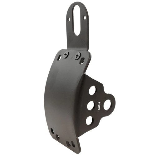 Black Curved Side Mount License Plate Bracket Motorcycle Taillight 19mm 3/4 Axle