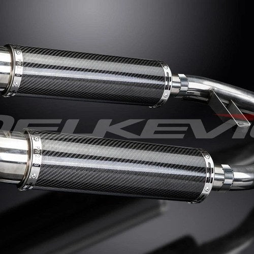 Delkevic DL10 14" Carbon Slip-On Mufflers - Triumph Trophy 1200 - 95-03 Exhaust