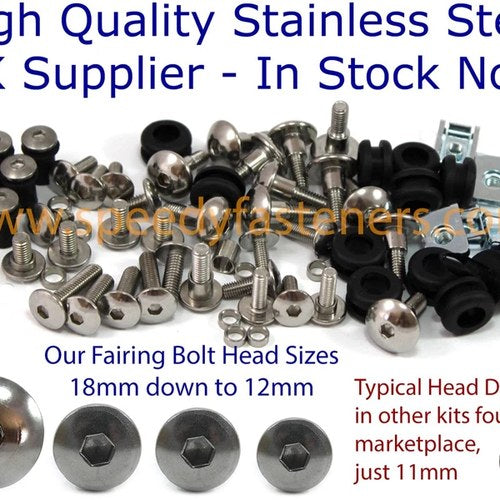 Suzuki GSX1300R Hayabusa 1999-2007 Stainless Fairing Bolts Clips Grommets Kit