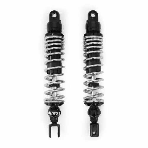 Adjustable Black & Chrome Performance CNC Shocks - Eye / Clevis - 350-360mm