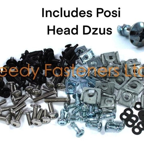 Yamaha R1 2007-2008 Fairing Bolts Stainless Clip Kit + Dzus Pozi Crosshead Full