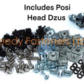 Yamaha R1 2007-2008 Fairing Bolts Stainless Clip Kit + Dzus Pozi Crosshead Full