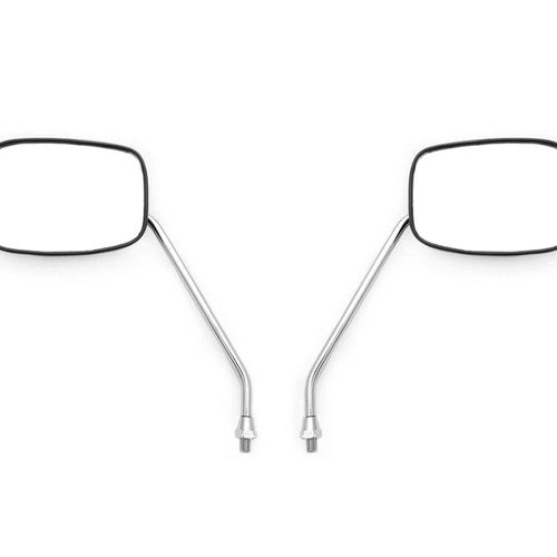 Rectangular Moped Scooter Long Stem Screw In Mirror Set - 8mm