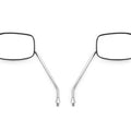 Rectangular Moped Scooter Long Stem Screw In Mirror Set - 8mm