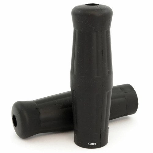 1" Coke Bottle Grips - Black - Vintage Motorcycle Cafe Brat Chopper Bobber