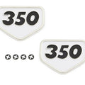 Set of 2 Side Cover Emblems White - 87128-310-000A Honda CB350 CL350 SL350 69-70