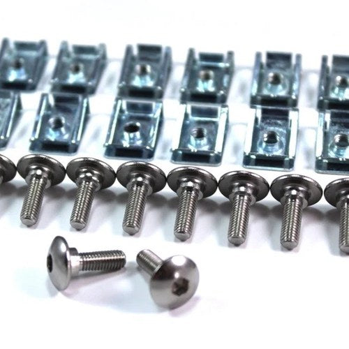 12x Fairing Clips & Bolts Stainless m5 +3mm Shoulder Aprilia RS 125 250 RSV1000