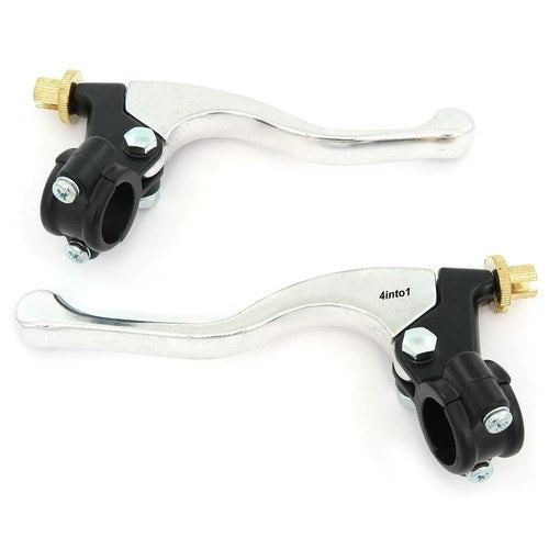 Shorty Lever Assembly Set - Clutch + Drum Brake - Black & Chrome - 7/8" Bars