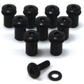 Ducati Black Aluminium m4 Fairing & Screen Bolt Screw & Rubber Well Nuts x10