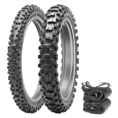 Dunlop Geomax MX53 Tires Tubes Rim Strips Set Moto Honda CRF230F 03-17