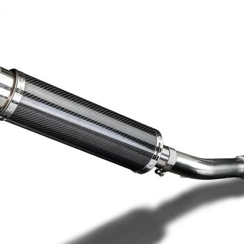 Delkevic 14" Carbon Round Slip-On Exhaust Muffler - Yamaha FZ-1 FZS1000 - 06-14