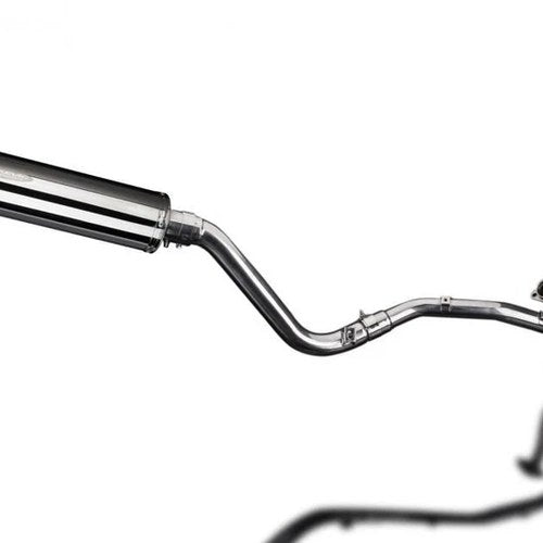 Delkevic Complete Exhaust 14" Stainless Round Muffler - Suzuki DR650SE 1996-2024