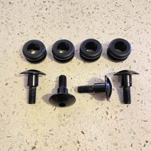 4x Rubber Fairing Grommets & m6 Black Aluminium Shoulder Bolts Yamaha R1 R6