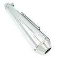 17" Chrome Reverse Cone Megaphone Cafe Shorty Muffler 1.5" to 1.75" Reducer