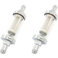 2 Pack Universal Clear Glass Fuel Filters - 3/8" 10mm Gas Petrol Screen
