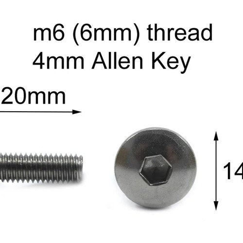 1x Stainless Fairing m6 x 20mm Pan Mushroom Button Dome Large Head Bolt