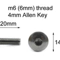 1x Stainless Fairing m6 x 20mm Pan Mushroom Button Dome Large Head Bolt