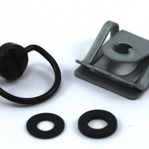Dzus 15mm Black Quick Release Fasteners Fairing Bolts Studs Quarter Turn + Clips