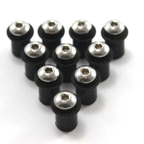 Speedy Fasteners 10x Windshield Screen Bolts Rubber Well Nuts fits Suzuki GSX-R