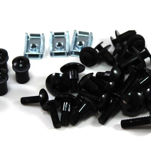Yamaha Fazer FZ6 600 2004-2006 Black Aluminium Fairing Bolt Clips Screws Kit