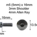 2x Triumph Sprint Daytona TT600 m5x16mm Stainless Fairing Bolts + 3mm Shoulder