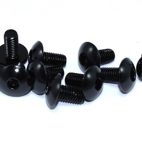 Kawasaki m6 x 12mm Black Aluminium Fairing Allen Bolts Motorcycle Screws x10