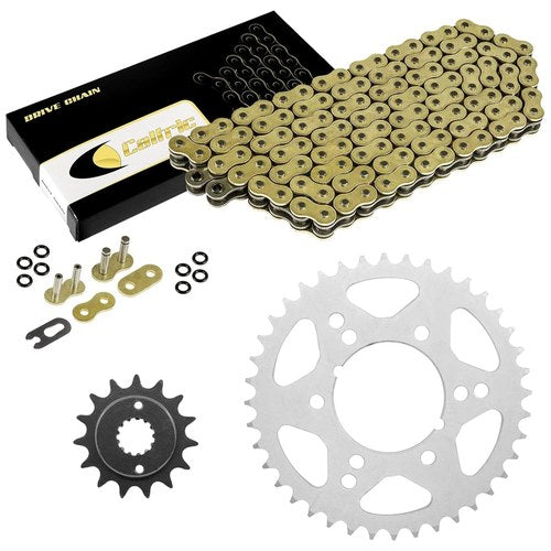 Gold O-Ring Drive Chain & Sprockets Kit for Kawasaki ZX-6R ZX-6Rr Ninja 1998-04