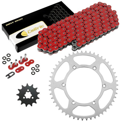 O-Ring Drive Chain and Sprockets Kit fits Kawasaki KX125 KX 125 1996-1997 Red