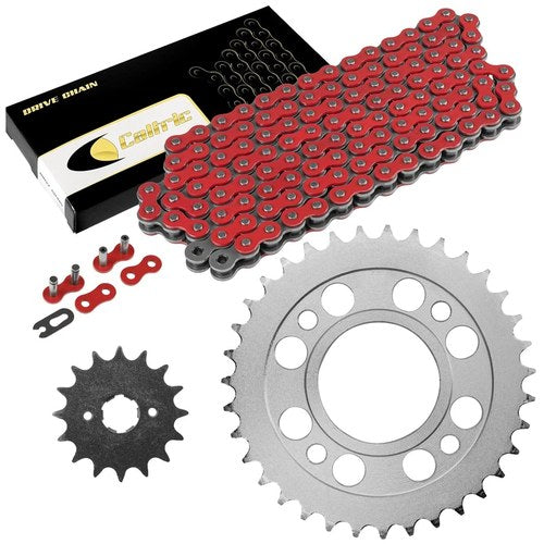 Red Drive Chain And Sprocket Kit for Honda CM400A CM400C CM400E CM400T 79-81