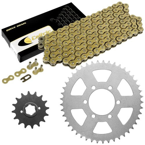 Drive Chain & Sprockets Kit for Yamaha XJ550 Maxim 81-83 XJ550R Seca 82 83 Gold