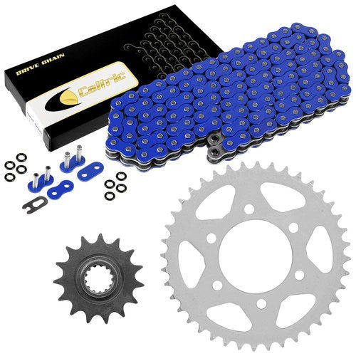 Blue O-Ring Drive Chain & Sprockets Kit for Kawasaki ZX600 Ninja ZX6R 1998-2002