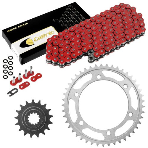 Red O-Ring Drive Chain & Sprockets Kit for Kawasaki GPZ1100 ZX1100 1995-1998