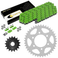 Green O-Ring Drive Chain & Sprockets Kit for Kawasaki ZX1000D Ninja ZX10R 06 07