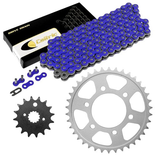 Drive Chain & Sprocket Kit For Kawasaki GPz550 KZ550C KZ550D KZ550H Ltd 550 Blue
