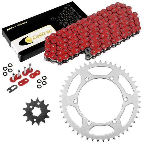 Red O-Ring Drive Chain & Sprocket Kit for Kawasaki KDX200 1989-2006