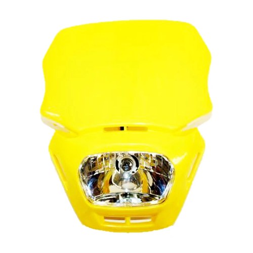 Yellow Rec Reg Head Light Lamp + Strip Pit Trail Dirt Motrocycle Motorcross Bike